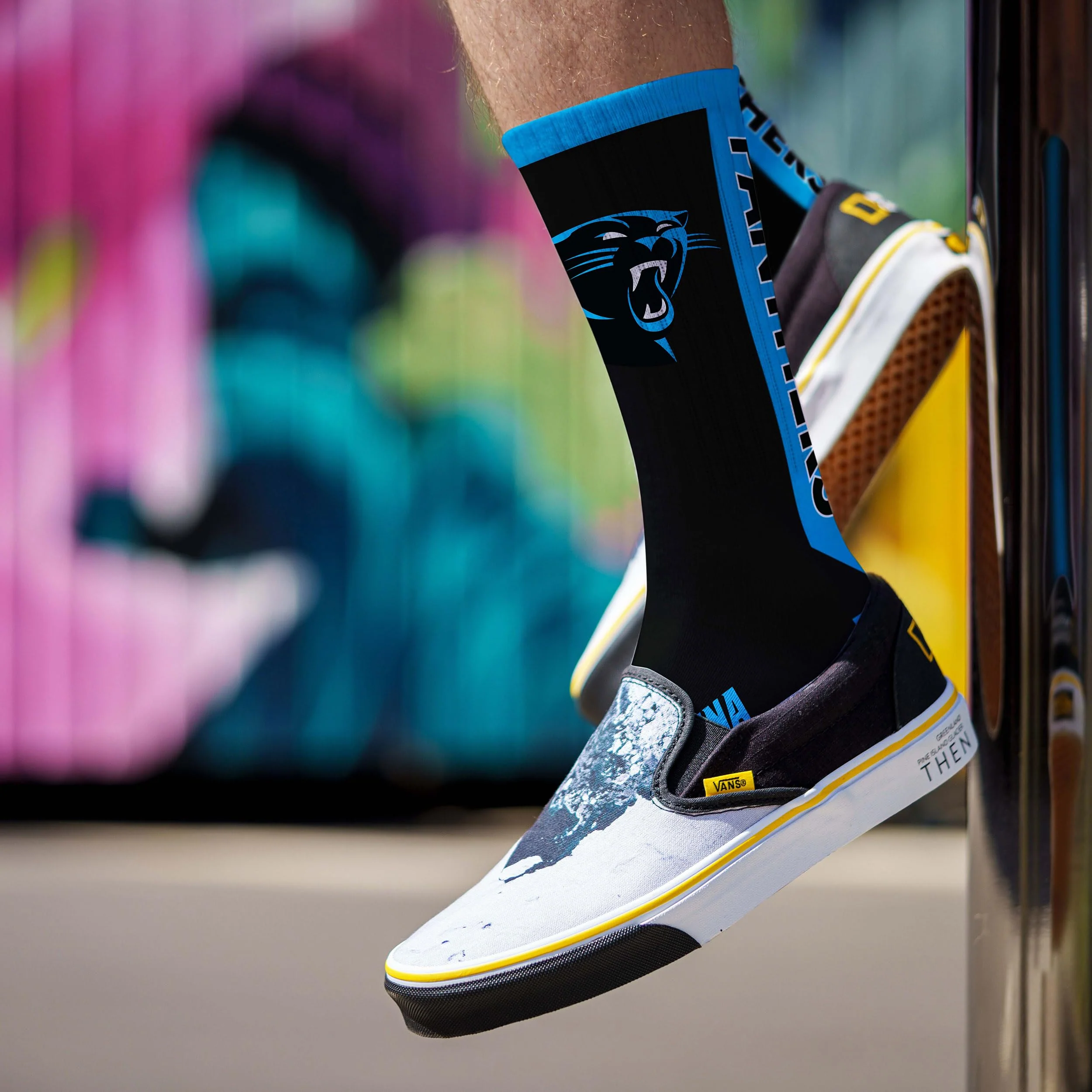 For Bare Feet NFL CAROLINA PANTHERS MVP Crew Sock Team Color Large - Image 3