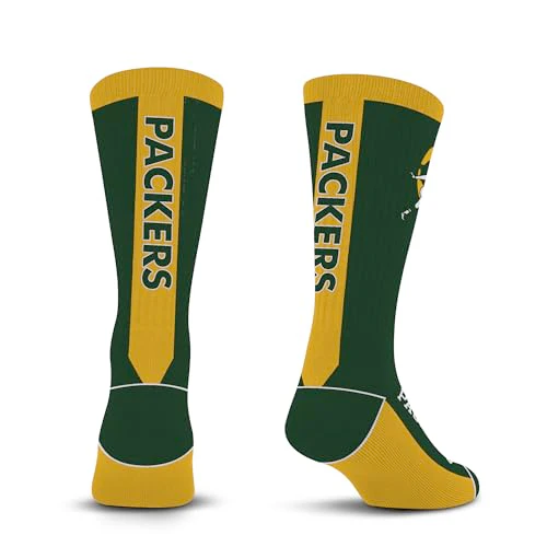 For Bare Feet NFL Classic GREEN BAY PACKERS MVP Crew Sock Team Color Large - Image 3