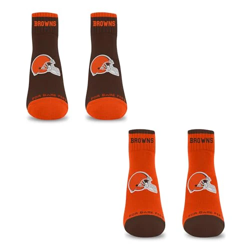 For Bare Feet NFL CLEVELAND BROWNS Front and Center 2 Pack Team Colors Large - Image 3