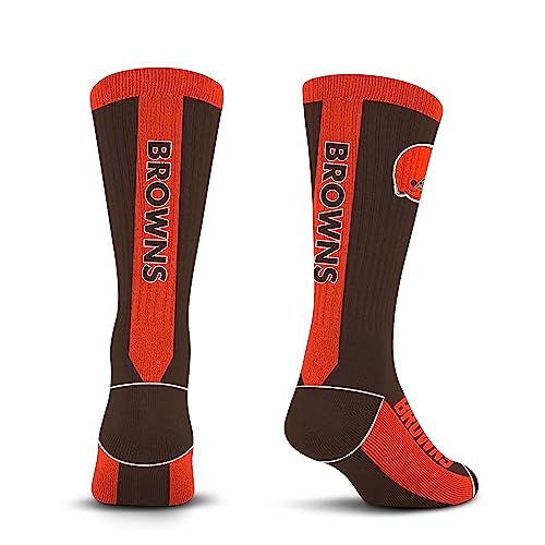 For Bare Feet NFL CLEVELAND BROWNS MVP Crew Sock Team Color Large - Image 4