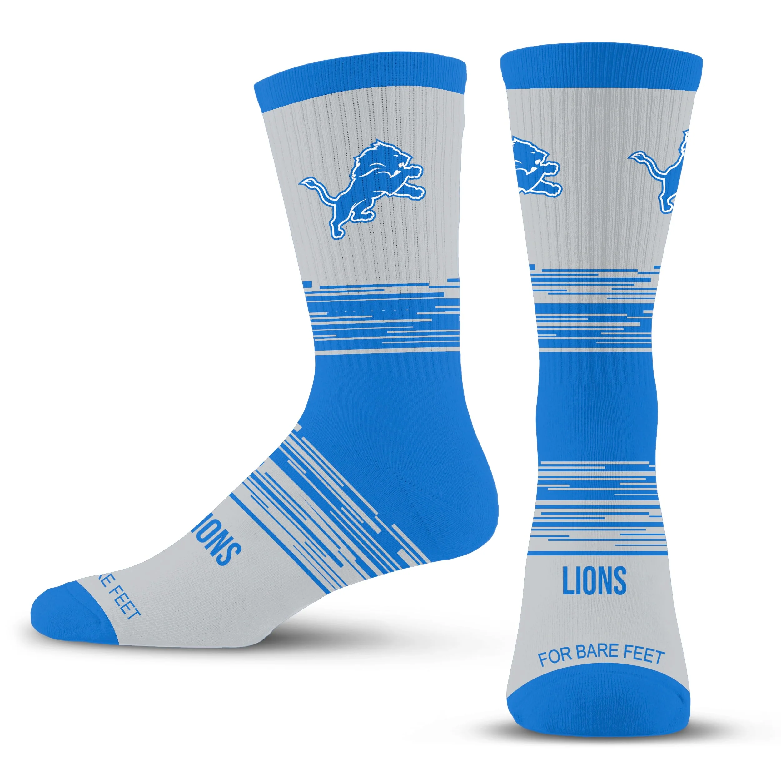 For Bare Feet NFL DETROIT LIONS Elevate Premium Dress Crew Sock Team Color Large
