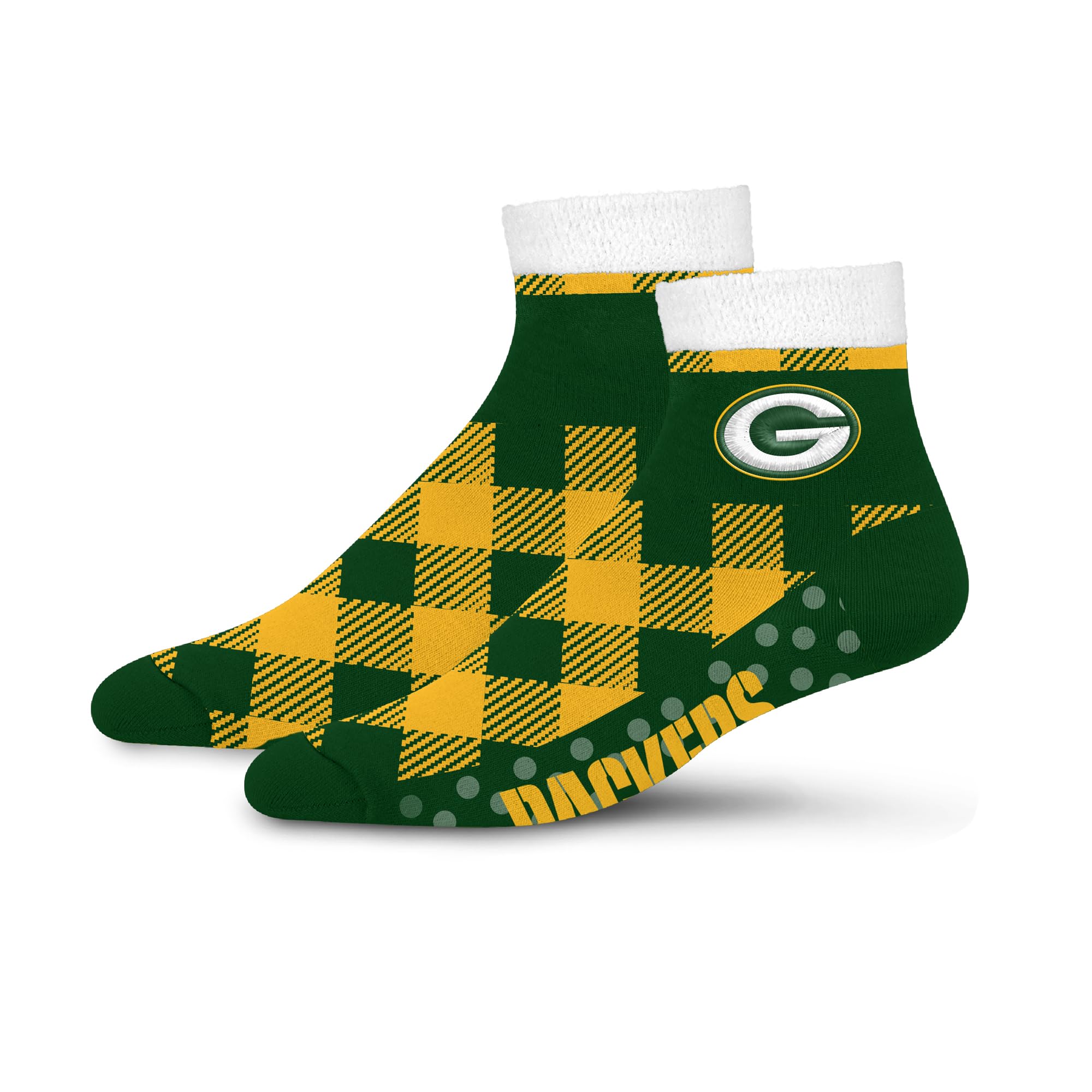 For Bare Feet NFL GREEN BAY PACKERS Cozy Buff Plush Cabin Sock Team Color OSFM