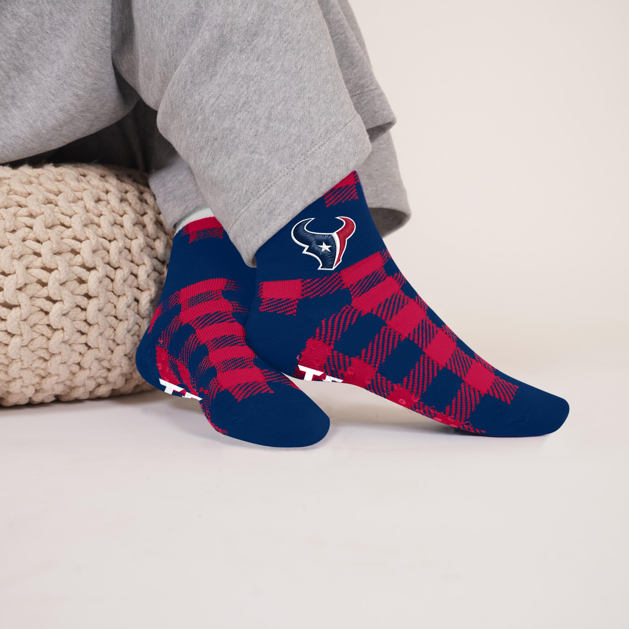 For Bare Feet NFL HOUSTON TEXANS Cozy Buff Plush Cabin Sock Team Color OSFM - Image 3