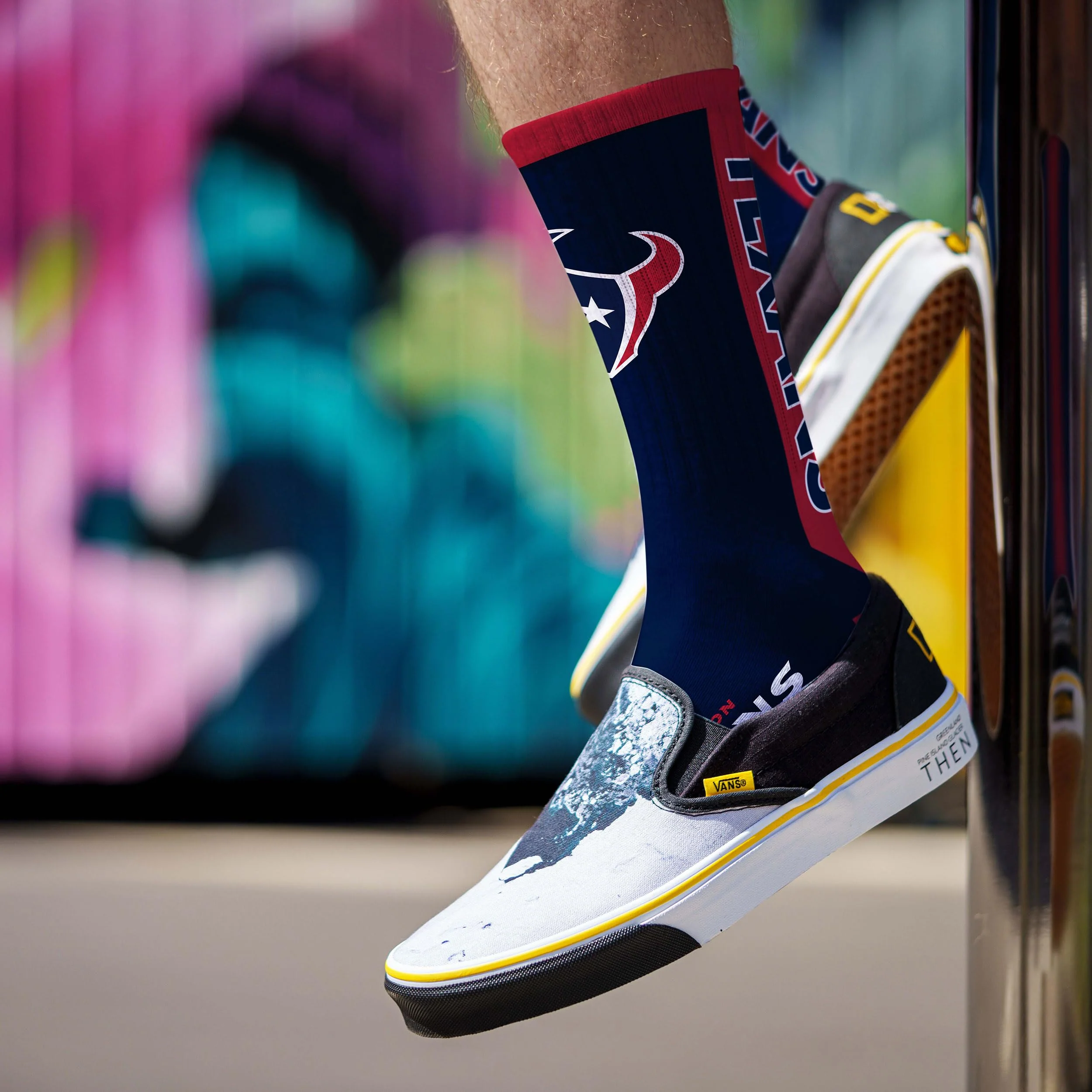 For Bare Feet NFL HOUSTON TEXANS MVP Crew Sock Team Color Large - Image 3