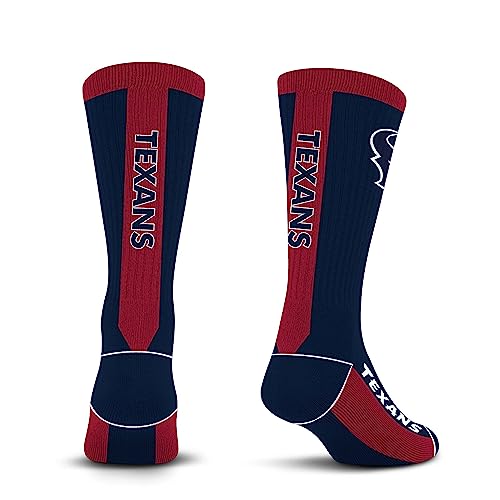 For Bare Feet NFL HOUSTON TEXANS MVP Crew Sock Team Color Large - Image 4