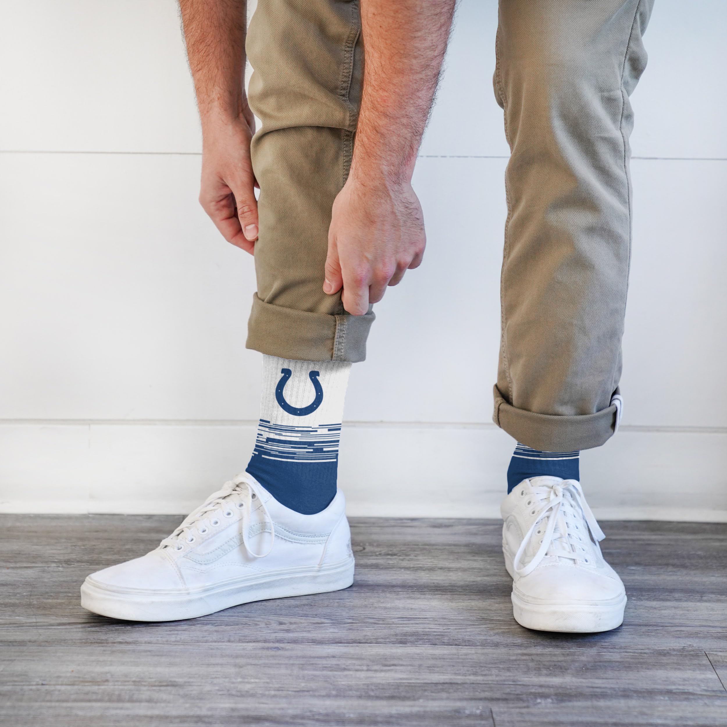For Bare Feet NFL INDIANAPOLIS COLTS Elevate Premium Dress Crew Sock Team Color Large - Image 3