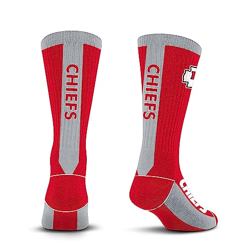 For Bare Feet NFL KANSAS CITY CHIEFS MVP Crew Sock Team Color Large - Image 4