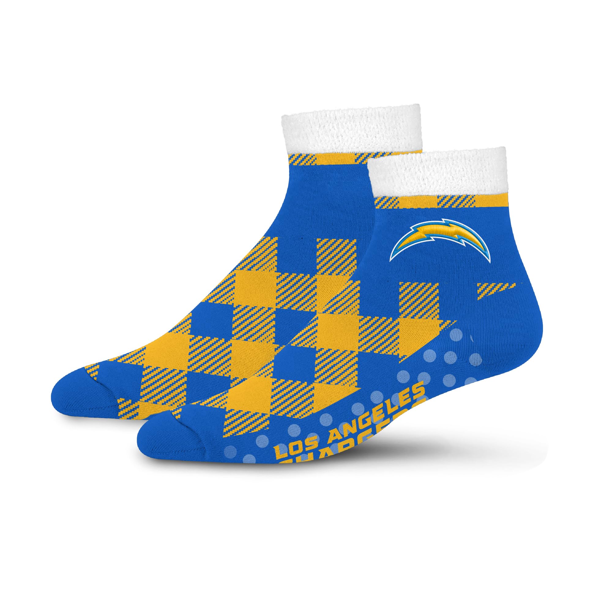 For Bare Feet NFL LOS ANGELES CHARGERS Cozy Buff Plush Cabin Sock Team Color OSFM