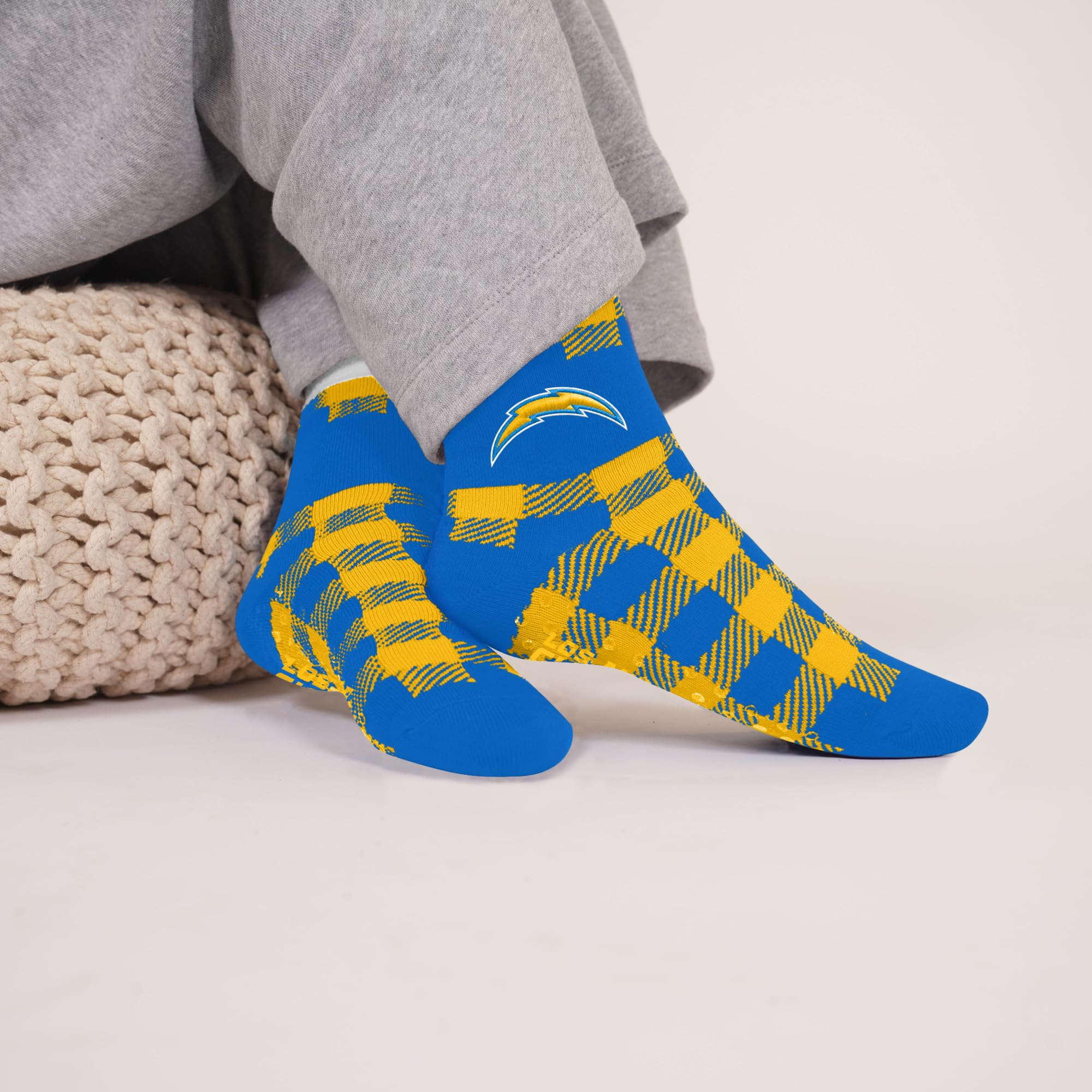 For Bare Feet NFL LOS ANGELES CHARGERS Cozy Buff Plush Cabin Sock Team Color OSFM - Image 2