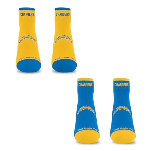 For Bare Feet NFL LOS ANGELES CHARGERS Front and Center 2 Pack Team Colors Large - Image 3