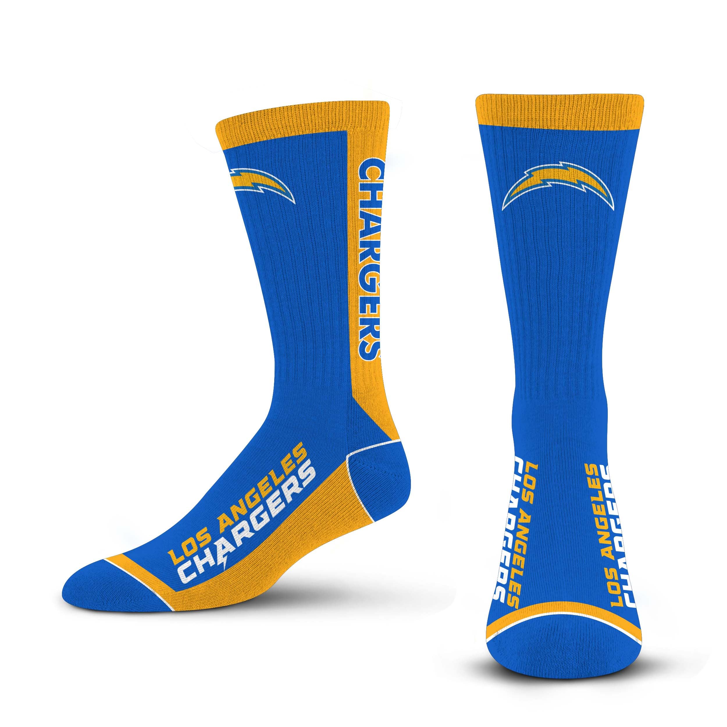 For Bare Feet NFL LOS ANGELES CHARGERS MVP Crew Sock Team Color Large