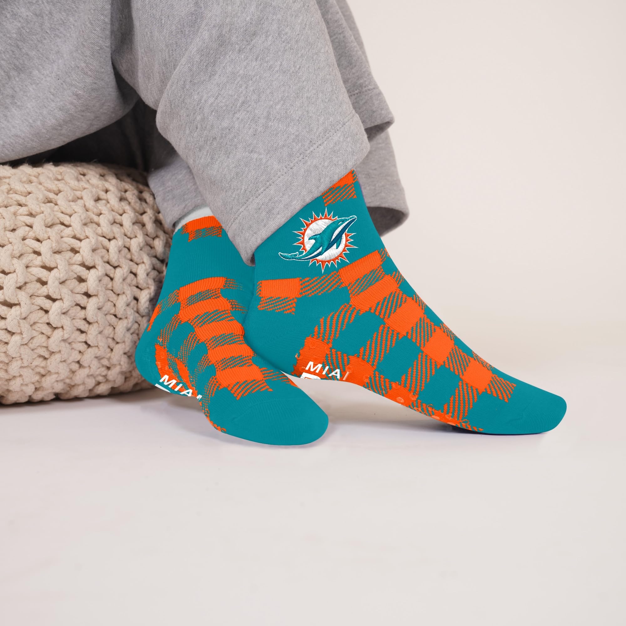 For Bare Feet NFL MIAMI DOLPHINS Cozy Buff Plush Cabin Sock Team Color OSFM - Image 3