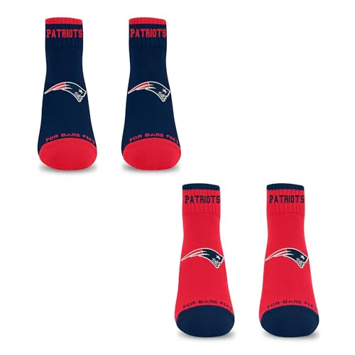 For Bare Feet NFL NEW ENGLAND PATRIOTS Front and Center 2 Pack Team Colors Large - Image 3
