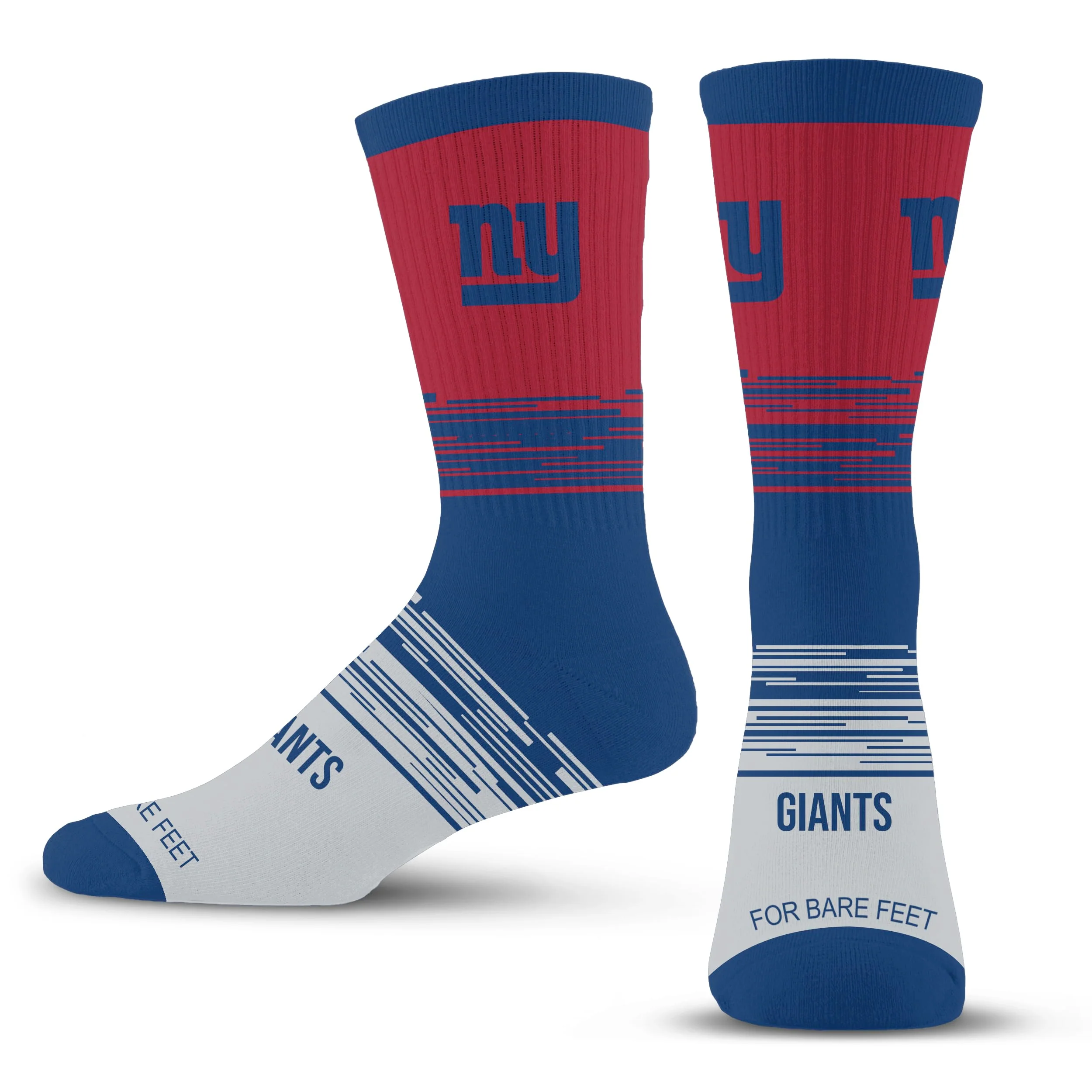 For Bare Feet NFL NEW YORK GIANTS Elevate Premium Dress Crew Sock Team Color Large