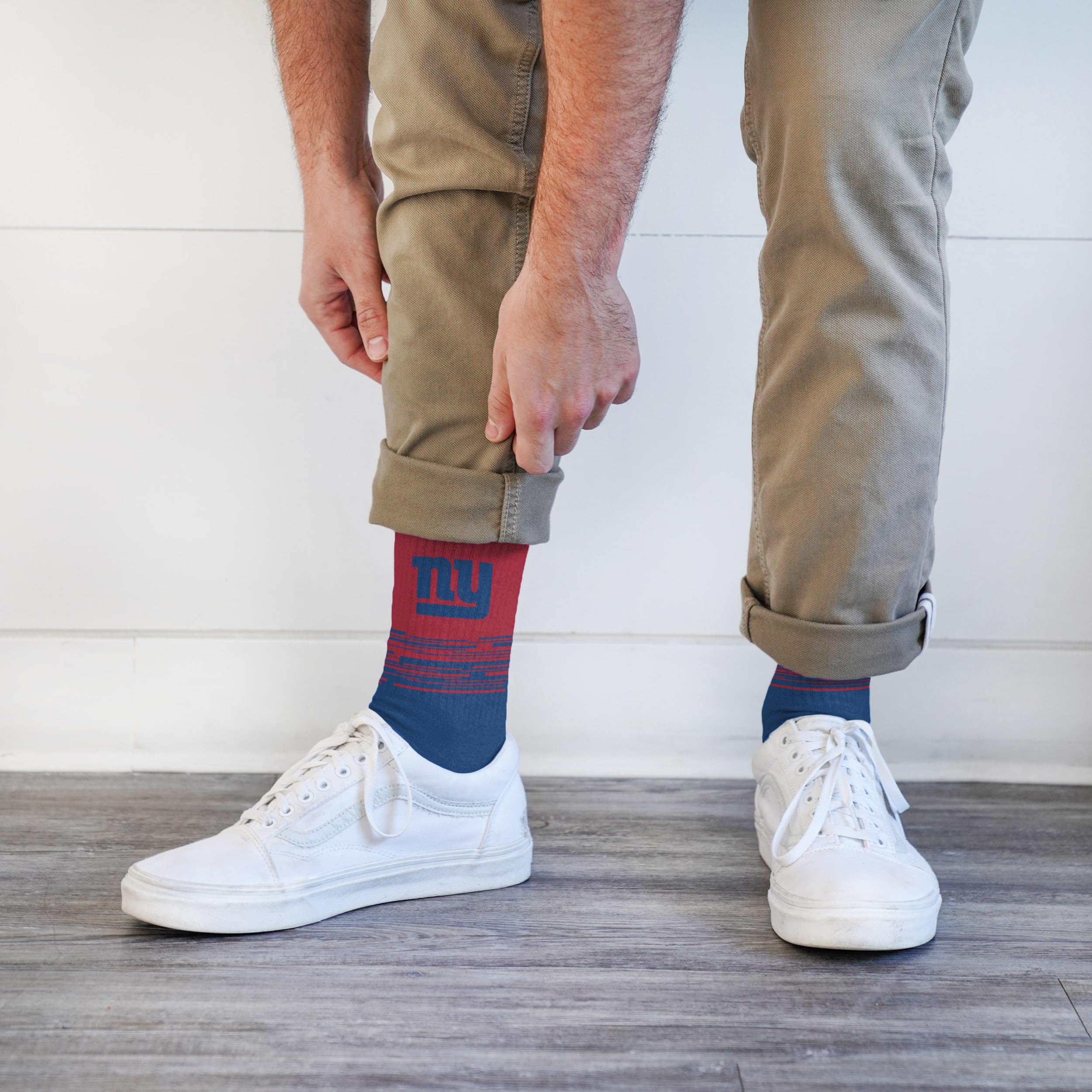 For Bare Feet NFL NEW YORK GIANTS Elevate Premium Dress Crew Sock Team Color Large - Image 3