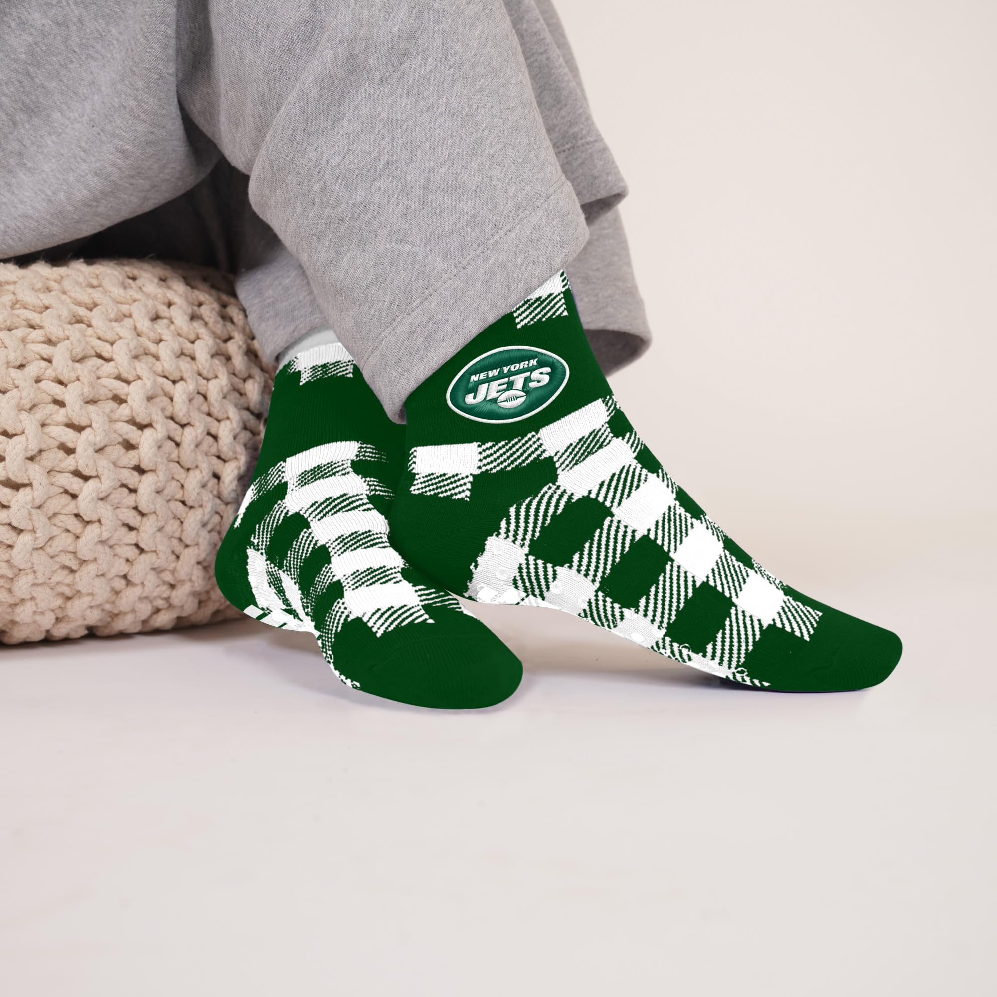For Bare Feet NFL NEW YORK JETS Cozy Buff Plush Cabin Sock Team Color OSFM - Image 2