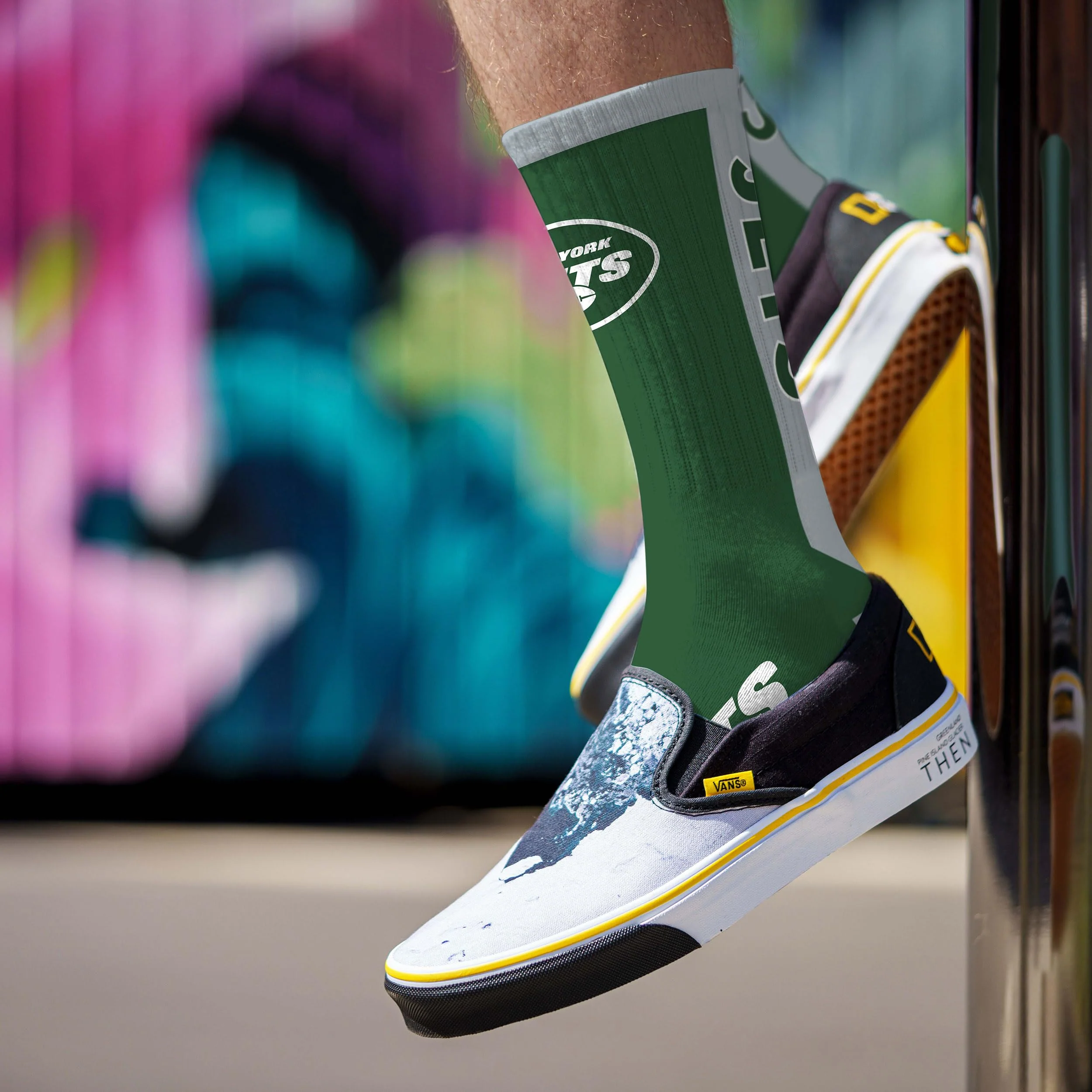 For Bare Feet NFL NEW YORK JETS MVP Crew Sock Team Color Large - Image 3