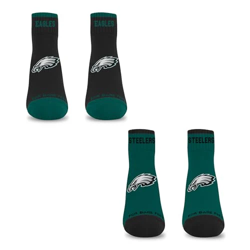 For Bare Feet NFL PHILADELPHIA EAGLES Front and Center 2 Pack Team Colors Large - Image 3