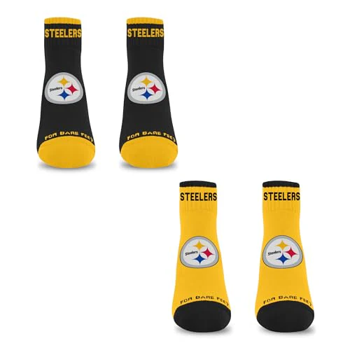 For Bare Feet NFL PITTSBURGH STEELERS Front and Center 2 Pack Team Colors Large - Image 3