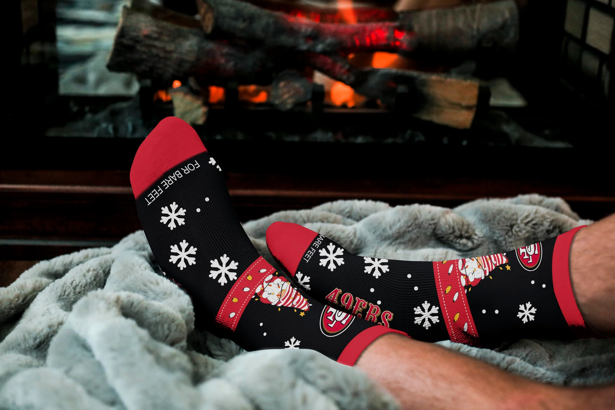 For Bare Feet NFL SAN FRANCISCO 49ERS Holiday Sweater Gnome Team Colors Large - Image 3