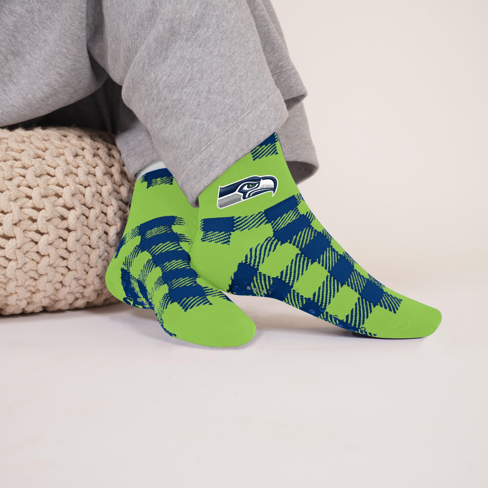 For Bare Feet NFL SEATTLE SEAHAWKS Cozy Buff Plush Cabin Sock Team Color OSFM - Image 2