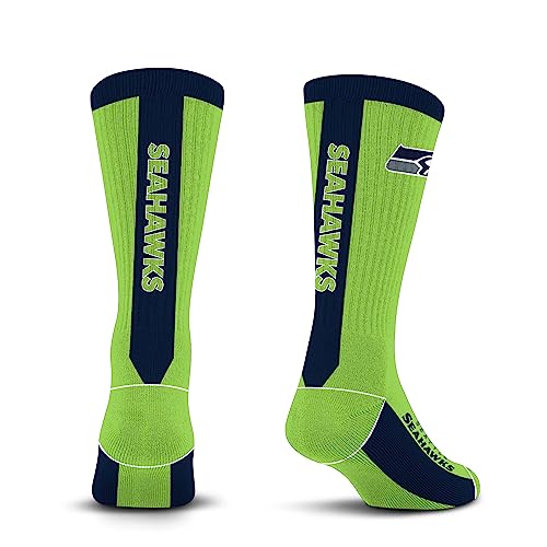 For Bare Feet NFL SEATTLE SEAHAWKS MVP Crew Sock Team Color Large - Image 4