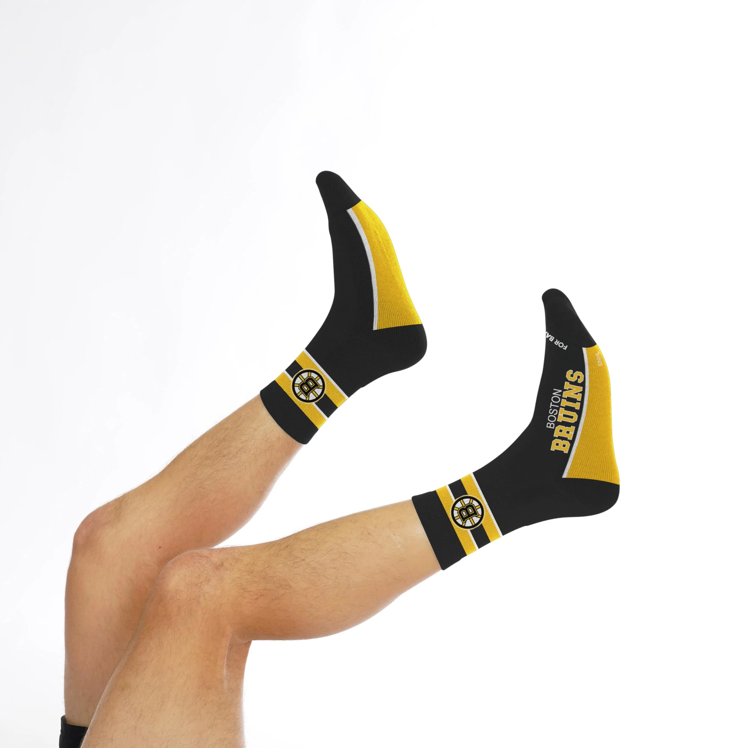 For Bare Feet NHL BOSTON BRUINS Lil' Deuce Quarter Sock Team Color Large - Image 3