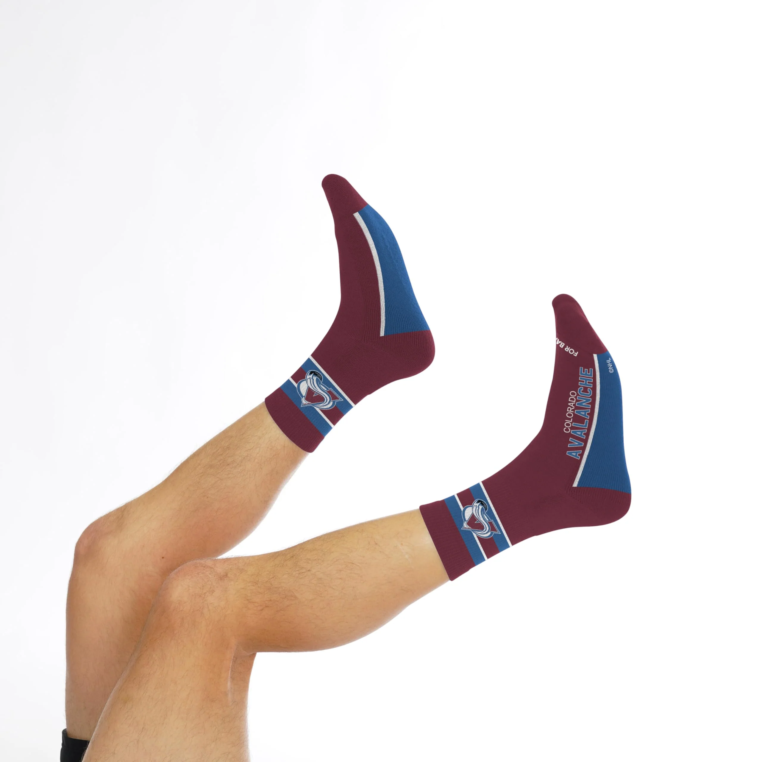 For Bare Feet NHL COLORADO AVALANCHE Lil' Deuce Quarter Sock Team Color Large - Image 3