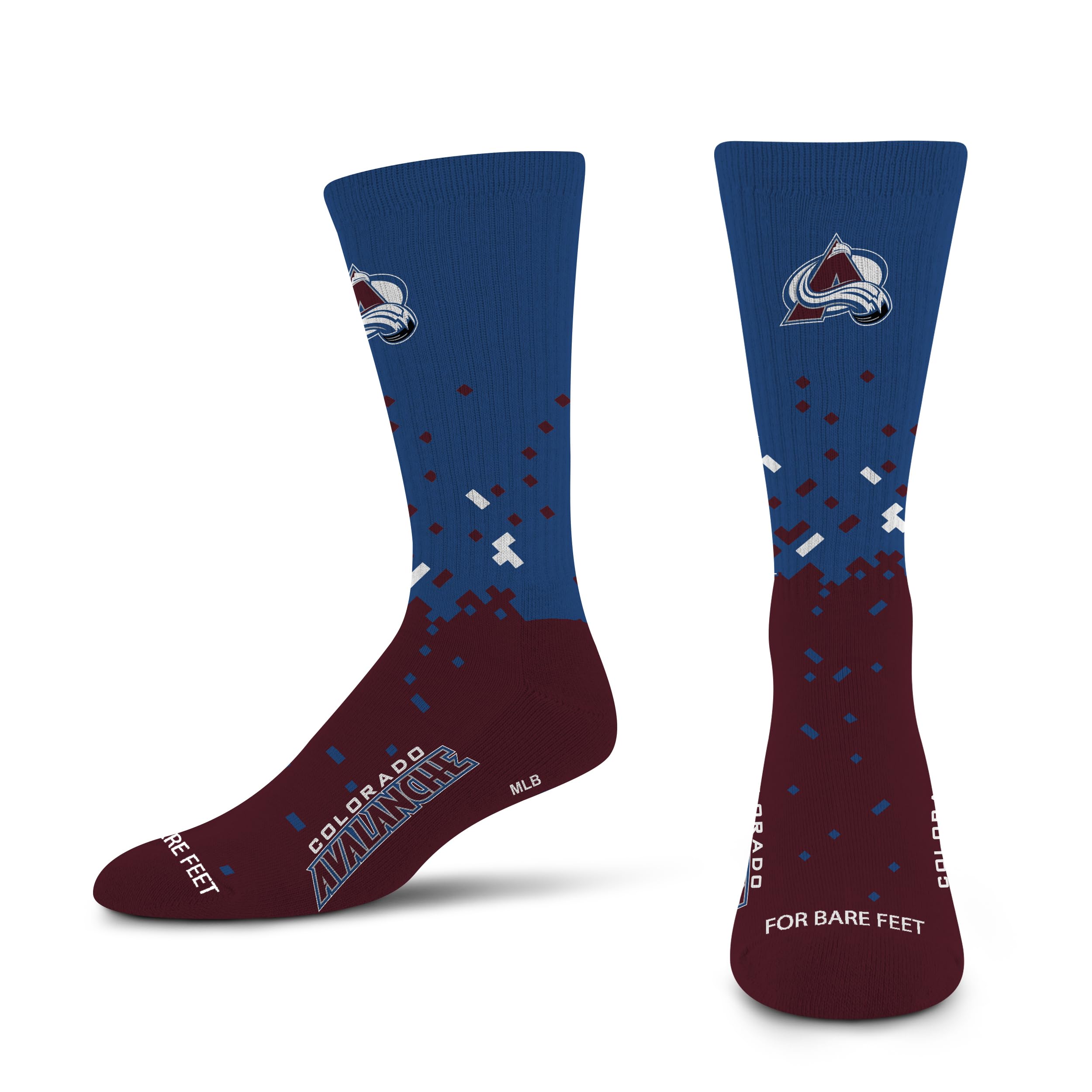 For Bare Feet NHL COLORADO AVALANCHE Spray Zone Crew Sock Team Color Large