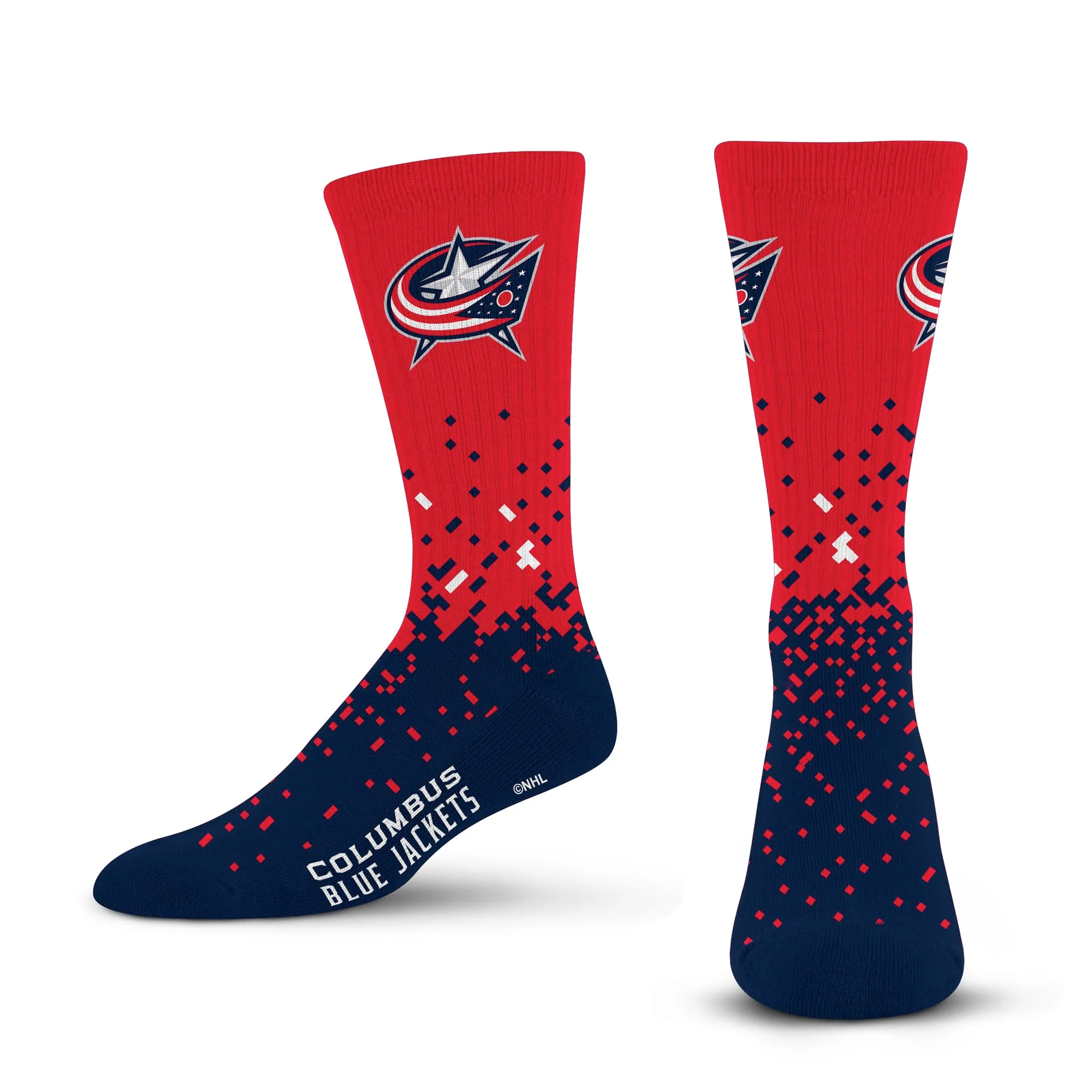 For Bare Feet NHL COLUMBUS BLUE JACKETS Spray Zone Crew Sock Team Color Large
