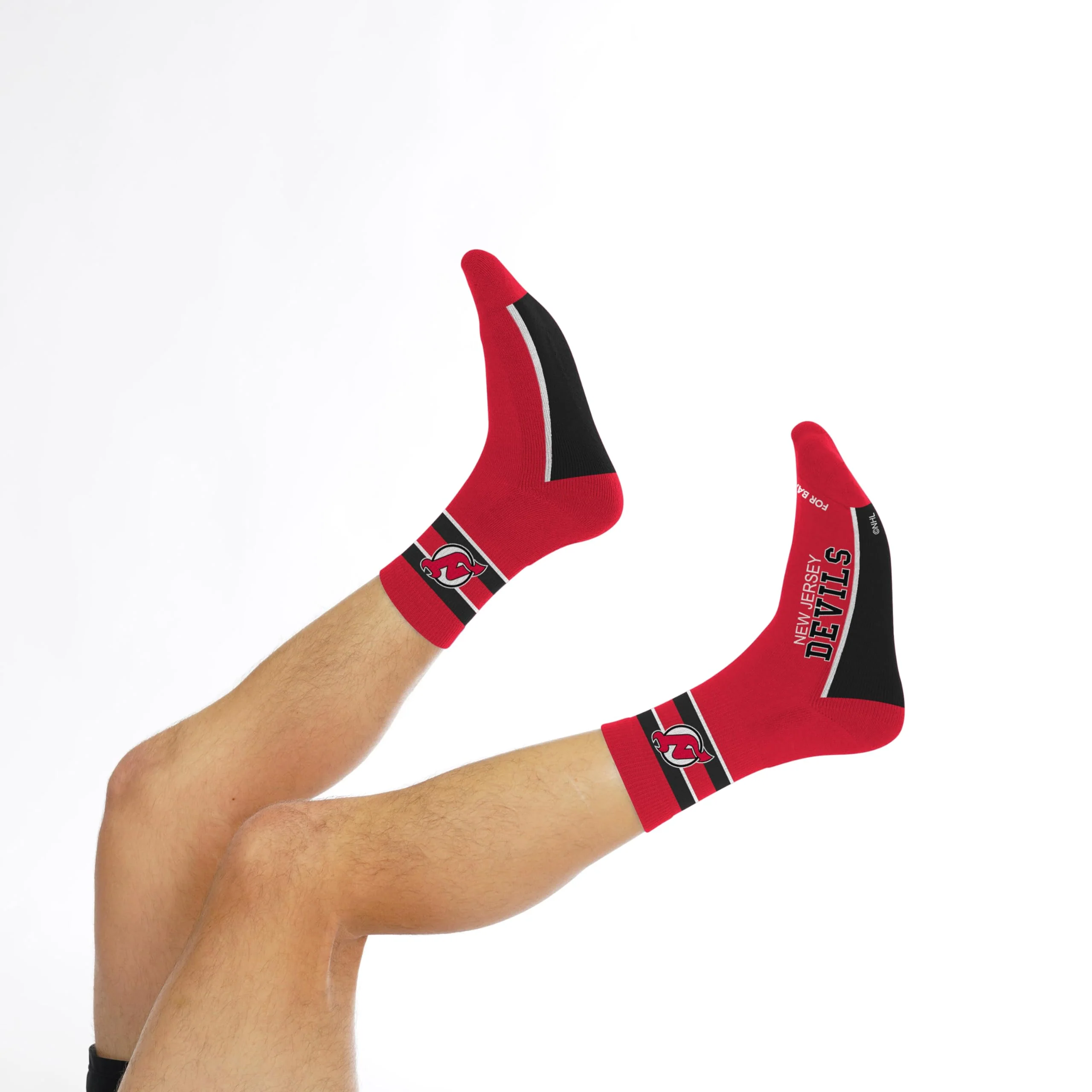 For Bare Feet NHL NEW JERSEY DEVILS Lil' Deuce Quarter Sock Team Color Large - Image 3
