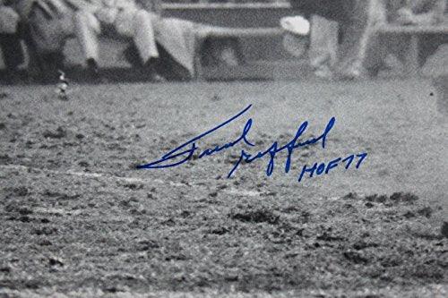 Frank Gifford HOF Autographed 16x20 BW Running Photo- JSA W Authenticated - Image 2