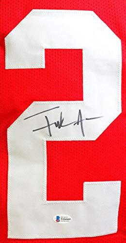 Frank Gore Autographed Red Pro Style Jersey -Beckett W Auth Black - Image 3