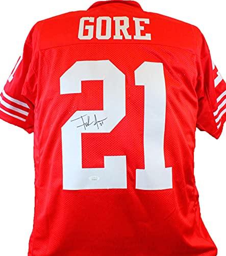 Frank Gore Autographed Red Pro Style Jersey- JSA Witnessed Auth 2