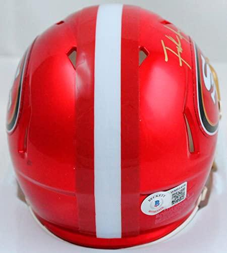 Frank Gore Autographed San Francisco 49ers Flash Mini Helmet-Beckett W Hologram Gold - Image 2