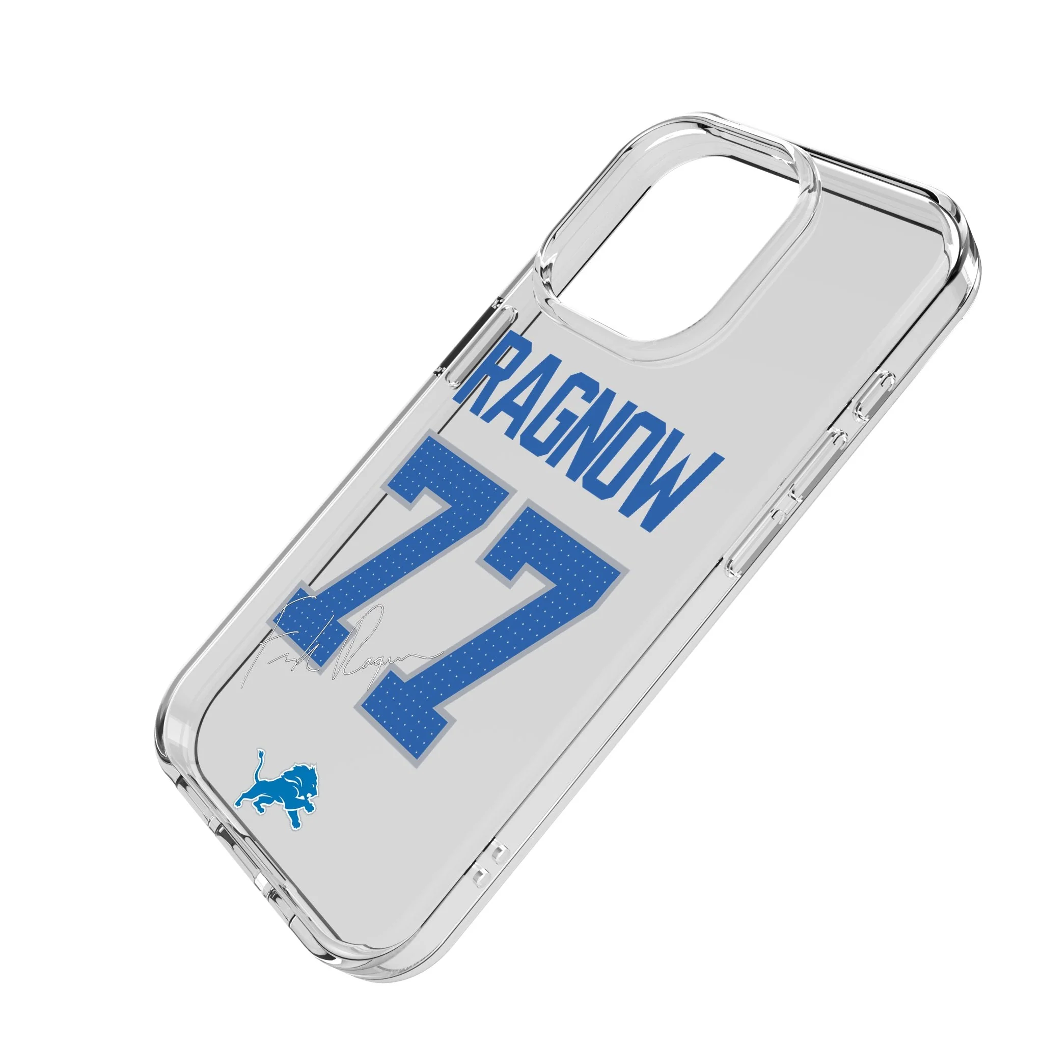 Frank Ragnow Detroit Lions 77 Game Tactic Clear Phone Case for Apple iPhone - Image 2
