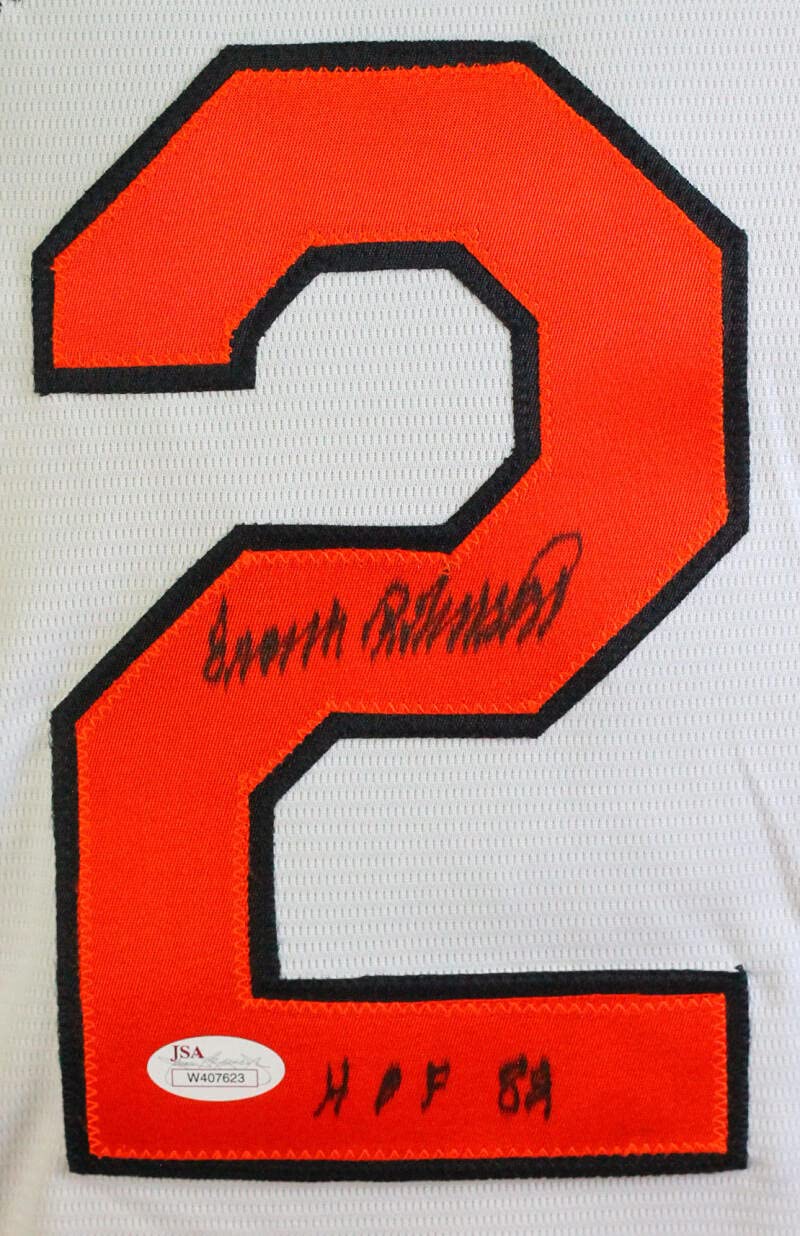 Frank Robinson Autographed Orioles White Majestic Jersey w/HOF - JSA W Auth - Image 3