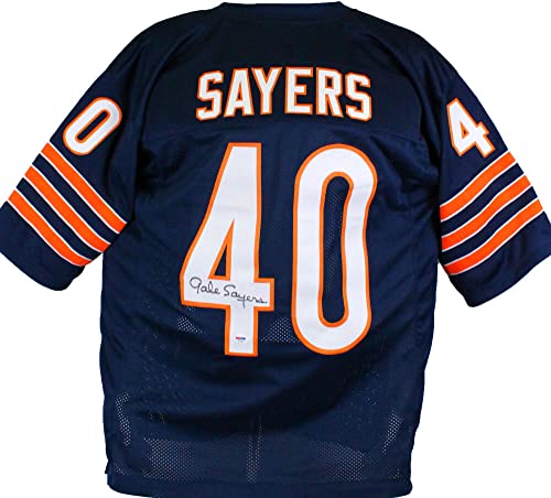 Gale Sayers Autographed Blue Pro Style Jersey-PSA/DNA Auth 4