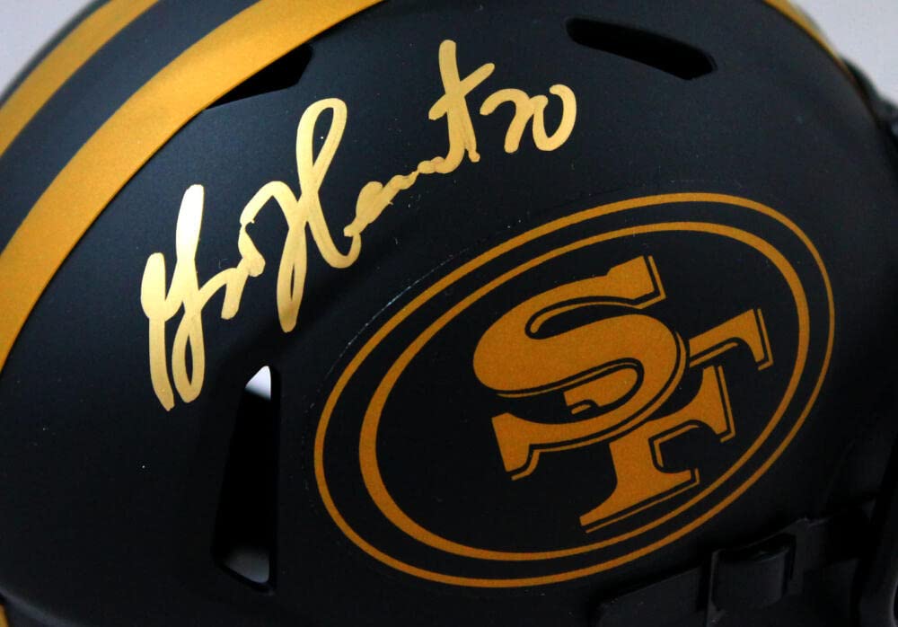 Garrison Hearst Autographed 49ers Eclipse Speed Mini Helmet-Prova *Gold - Image 3