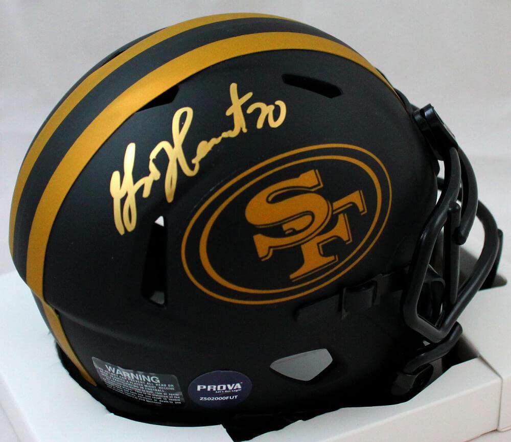 Garrison Hearst Autographed 49ers Eclipse Speed Mini Helmet-Prova *Gold - Image 4