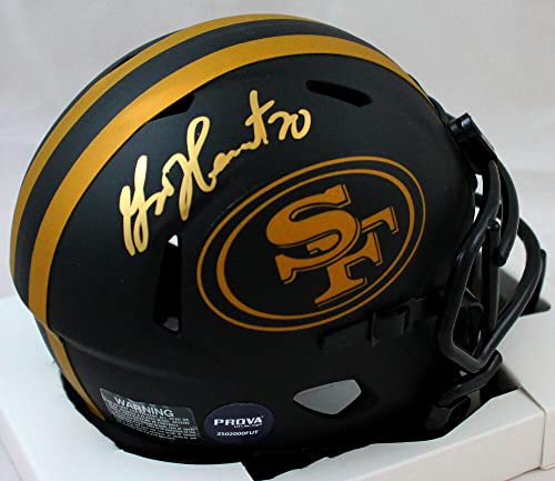 Garrison Hearst Autographed 49ers Eclipse Speed Mini Helmet-Prova *Gold - Image 5