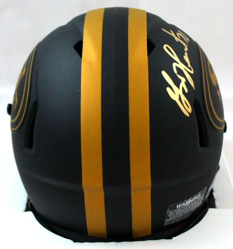 Garrison Hearst Autographed 49ers Eclipse Speed Mini Helmet-Prova *Gold - Image 6