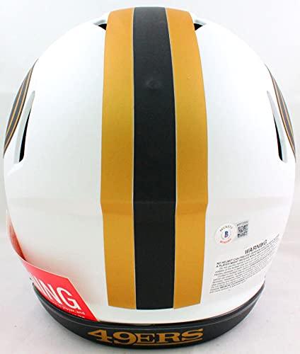 George Kittle Autographed F/S 49ers Lunar Speed Authentic Helmet- Beckett W Hologram Red - Image 3