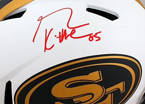 George Kittle Autographed F/S 49ers Lunar Speed Authentic Helmet- Beckett W Hologram Red - Image 5