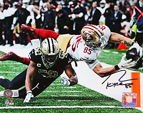George Kittle Autographed San Francisco 49ers 8x10 Diving Catch Vs Saints Photo- Beckett W Hologram Black