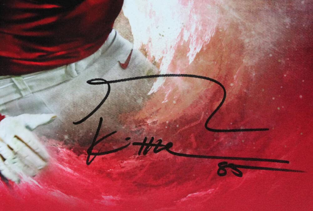 George Kittle Signed 49ers Framed 16x20 Stretched Canvas-Beckett W Hologram Black - Image 6