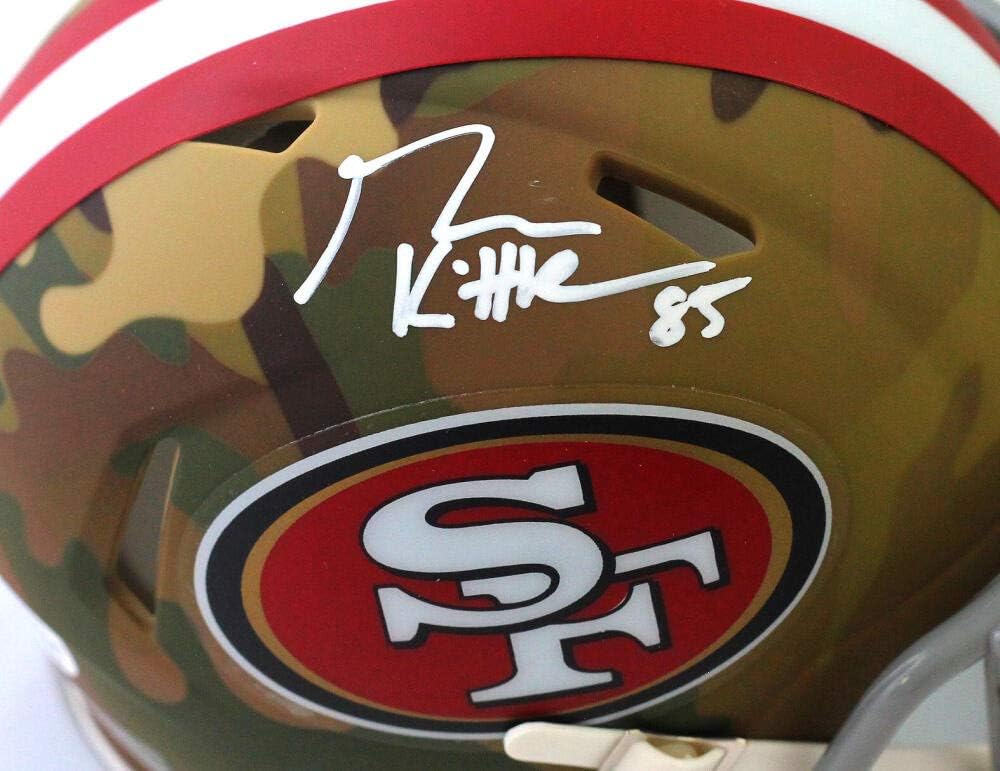 George Kittle Signed San Francisco 49ers Camo Mini Helmet- Beckett W Auth *White - Image 2