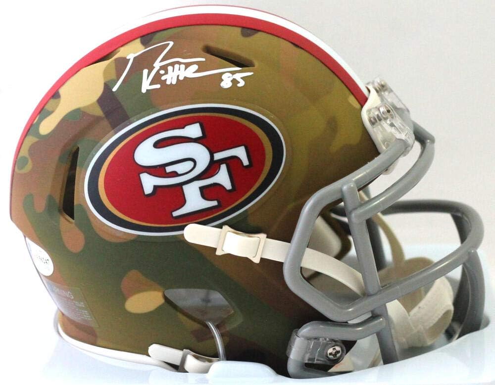 George Kittle Signed San Francisco 49ers Camo Mini Helmet- Beckett W Auth *White - Image 3