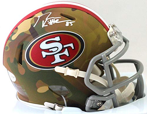 George Kittle Signed San Francisco 49ers Camo Mini Helmet- Beckett W Auth *White - Image 4