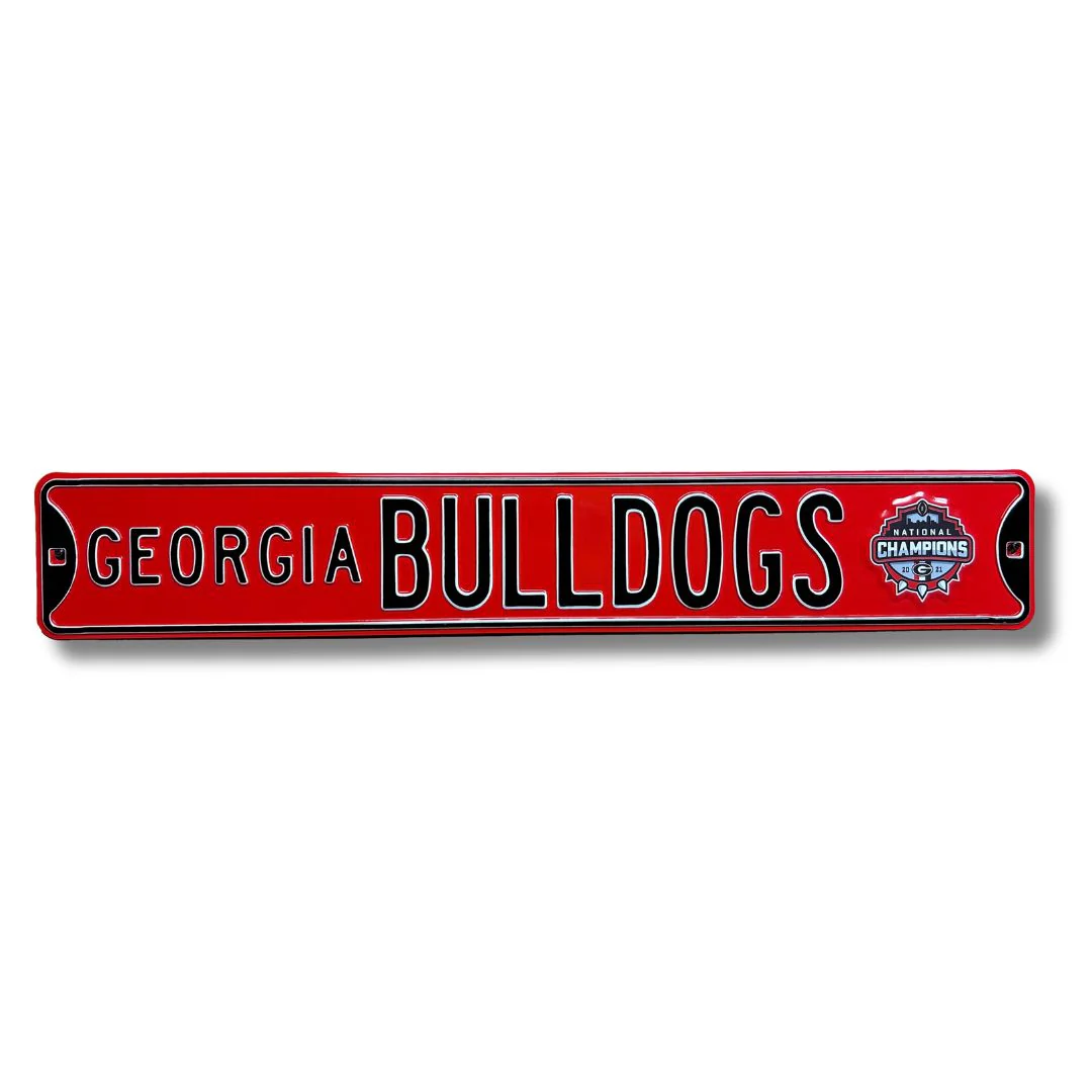 Georgia Bulldogs 2022 Champs Red - Embossed Steel Street Sign